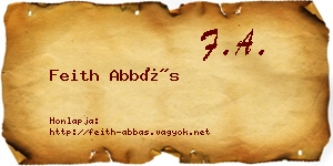 Feith Abbás névjegykártya